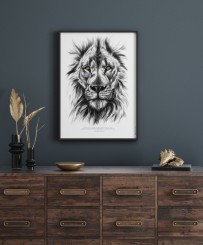 Affiche citation inspirante le Lion La force