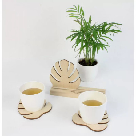 Dessous de tasse ou sous-verre en bois Tropique